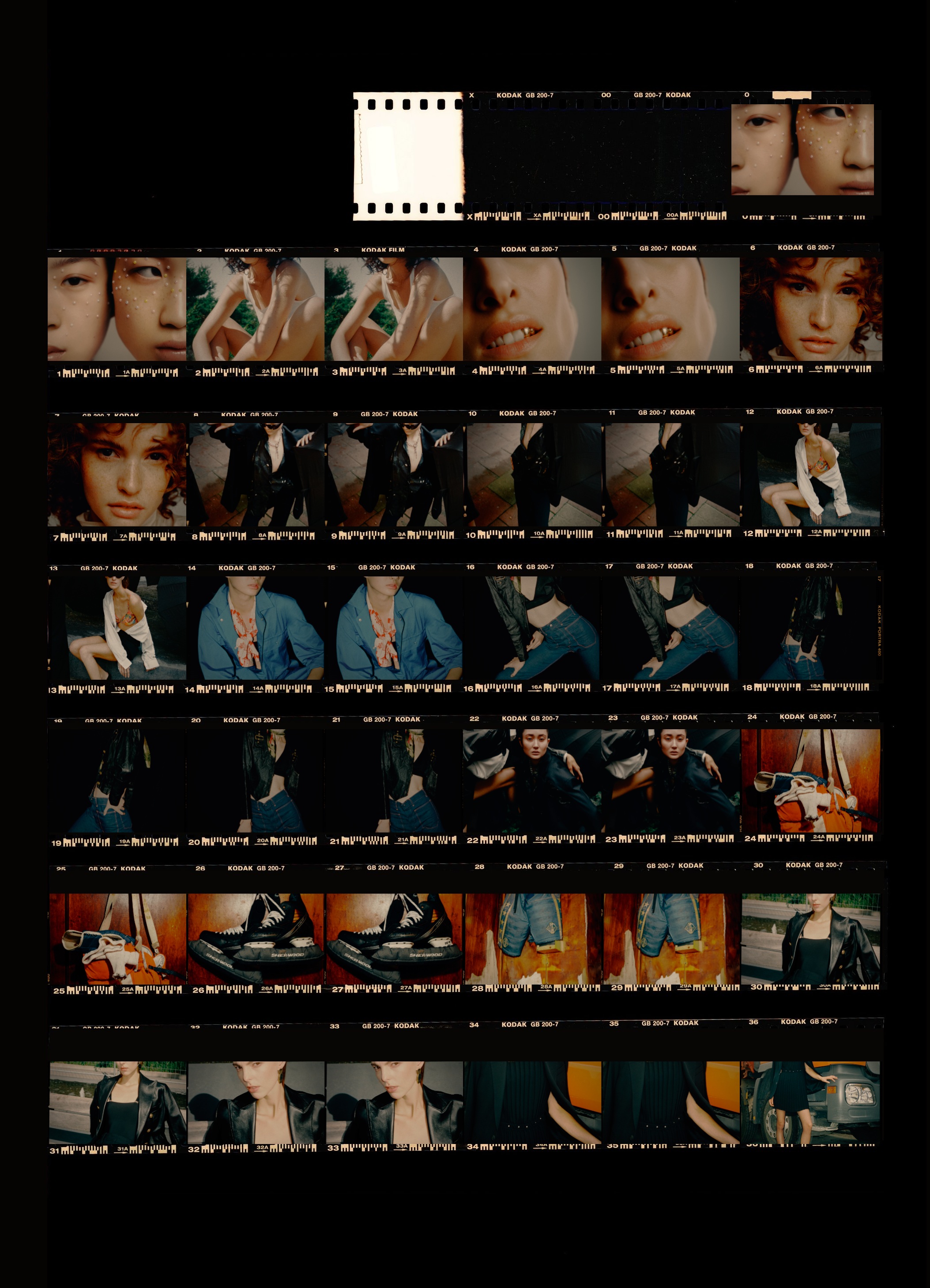 Contact sheet of 20 of Chris' frames, generated by Minilab - real Kodak edge print, numbered frames